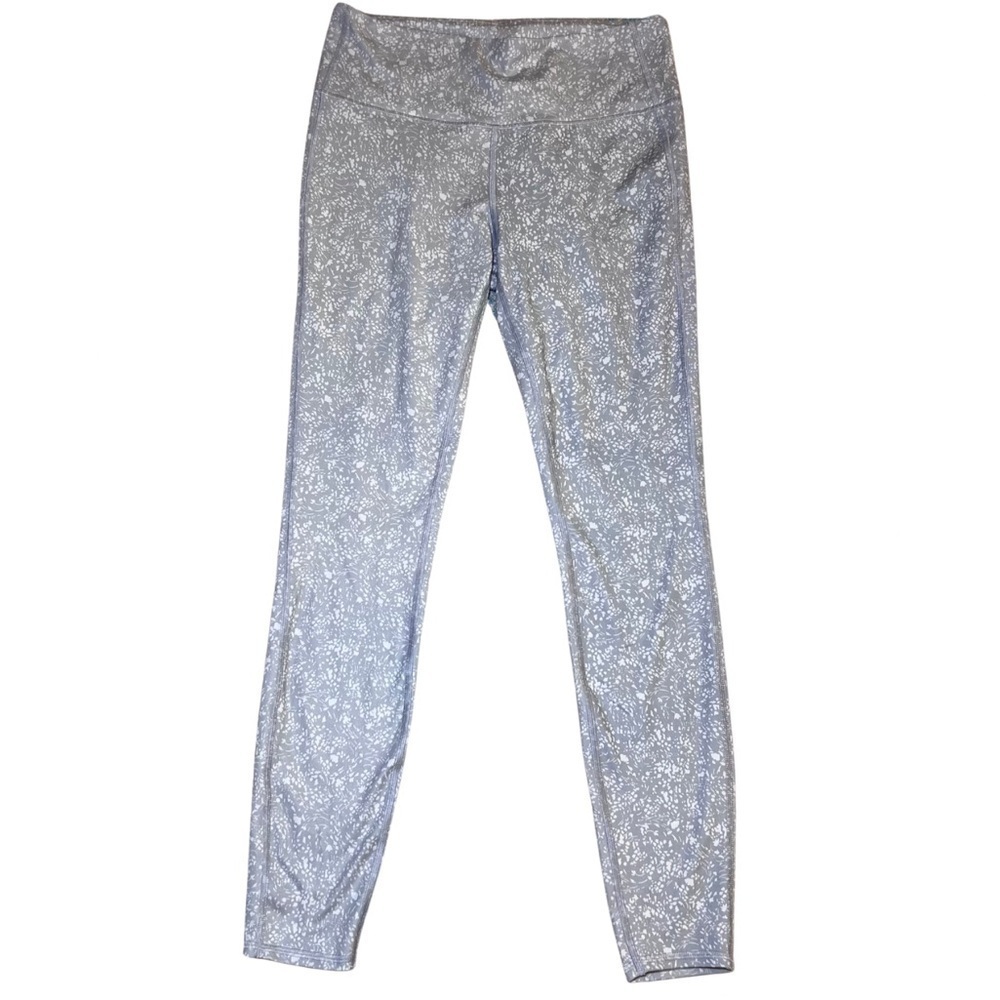Athleta Women’s Gray Floral High Rise Primrose Chaturanga Leggings Size Medium
